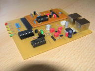 Platine des Steuerteils mit aufgestecktem Adapter